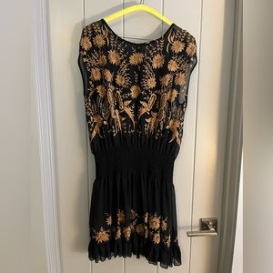 Free People embroidered chiffon mini dress
